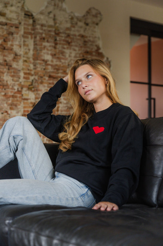 TRØBL Sweater – Hart Geborduurd | Basic lijn | Streetwear